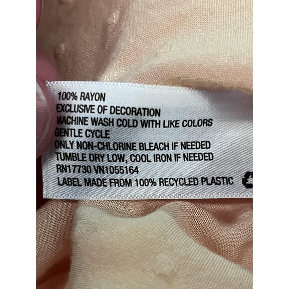 Merona Shirt Womens XL Yellow Sleeveless Swiss Dot Peplum Babydoll Split Neck - Picture 7 of 7